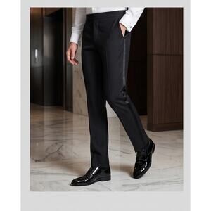 JF J.Ferrar Men's Black Tuxedo Dress Pants 36x30 Slim